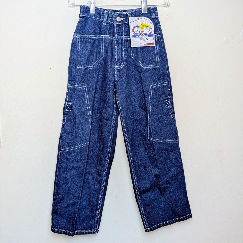 Vintage Joey Fresco 90s Wide‎ Leg Skateboarding Cargo Denim Jeans Youth Size 8
